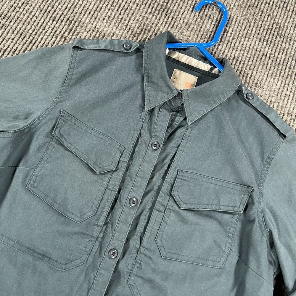 5.11 Tactical Shirt Womens Small Blue Long Sleeve Button Up Security Utility